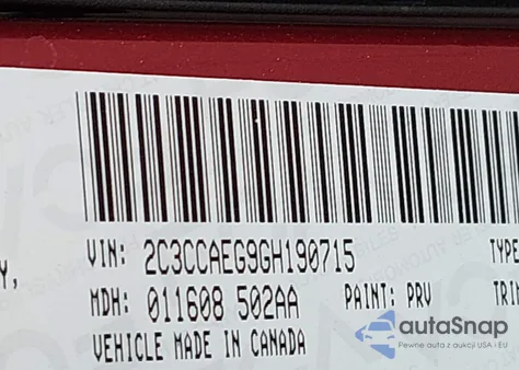 2016 Chrysler 300C from USA, damaged, VIN 2C3CCAEG9GH190715